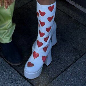 sugar thrillz platform heart go go boots. dolls kill
